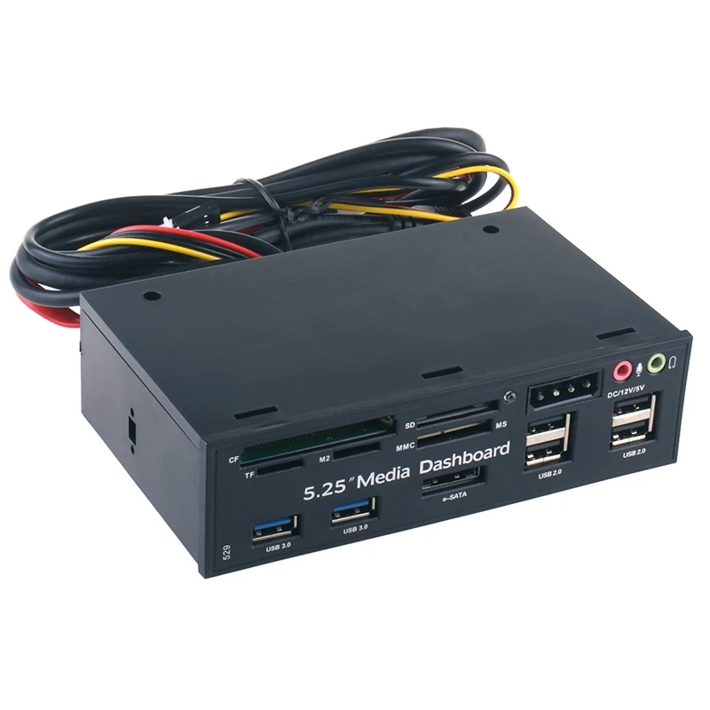 Multifuntion 5 25 дюймов медиа приборной панели устройство для чтения карт USB 2 0 3