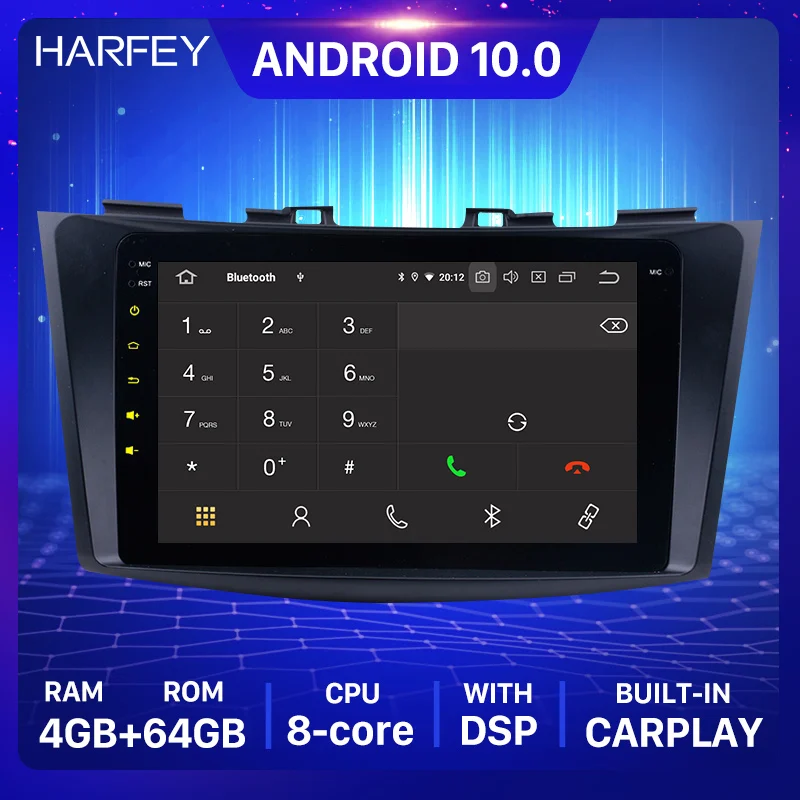 Harfey 4 + 64 ГБ 9 ''Android 10 0 автомобильное радио для Suzuki Ertiga Swift 2011 2012 2013 GPS