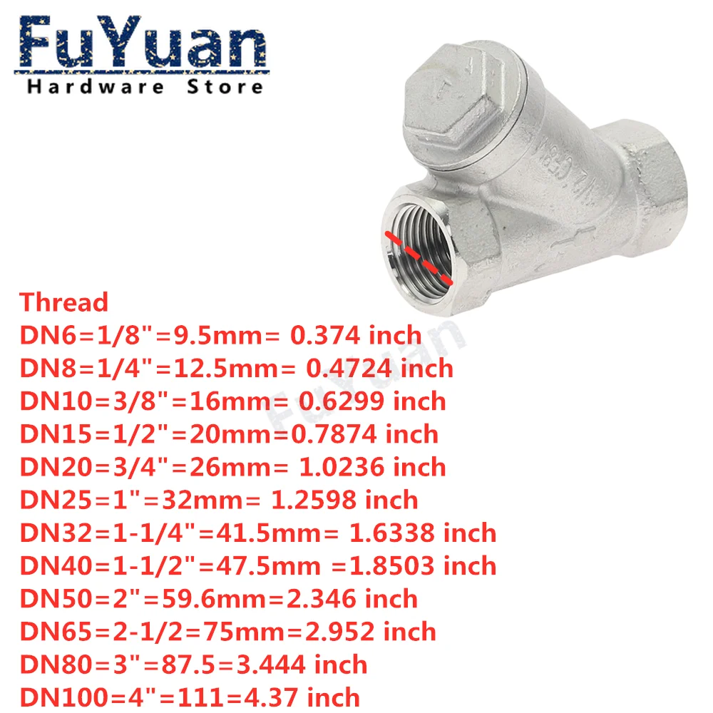SS 304 Stainless Steel Check Valve DN15 DN20 DN25 DN32 DN40 DN50 Female thread Y Type Filter | Обустройство дома