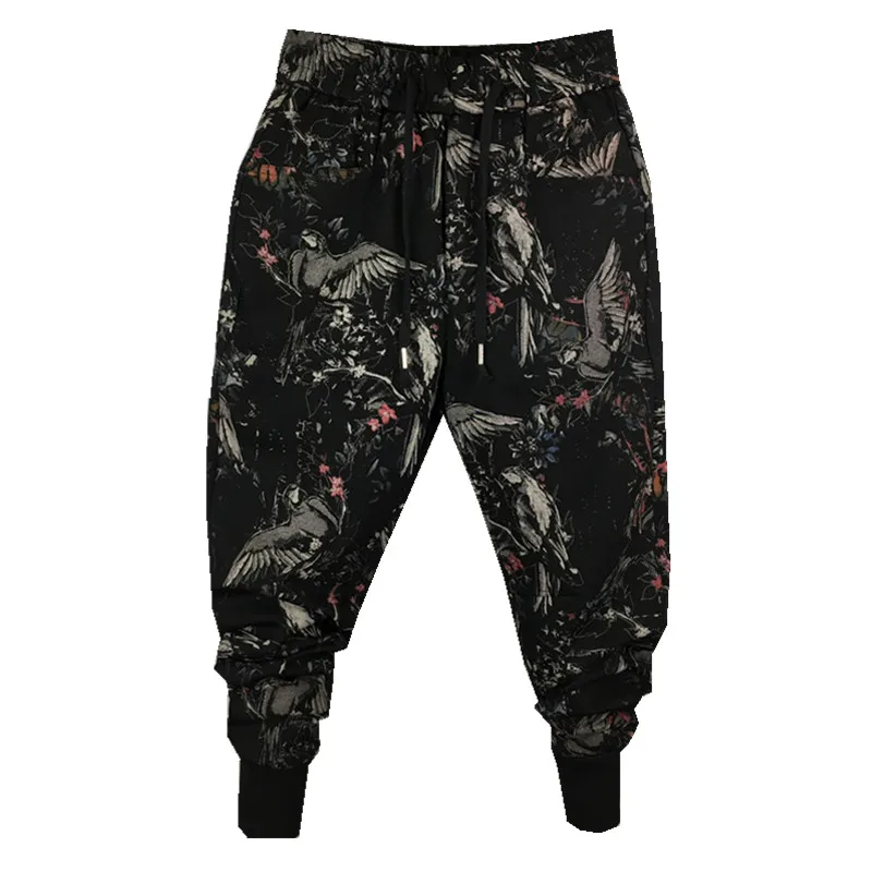 Jeans spring trend flower pants high elastic casual feet Harlan Korean version of the same red size trousers