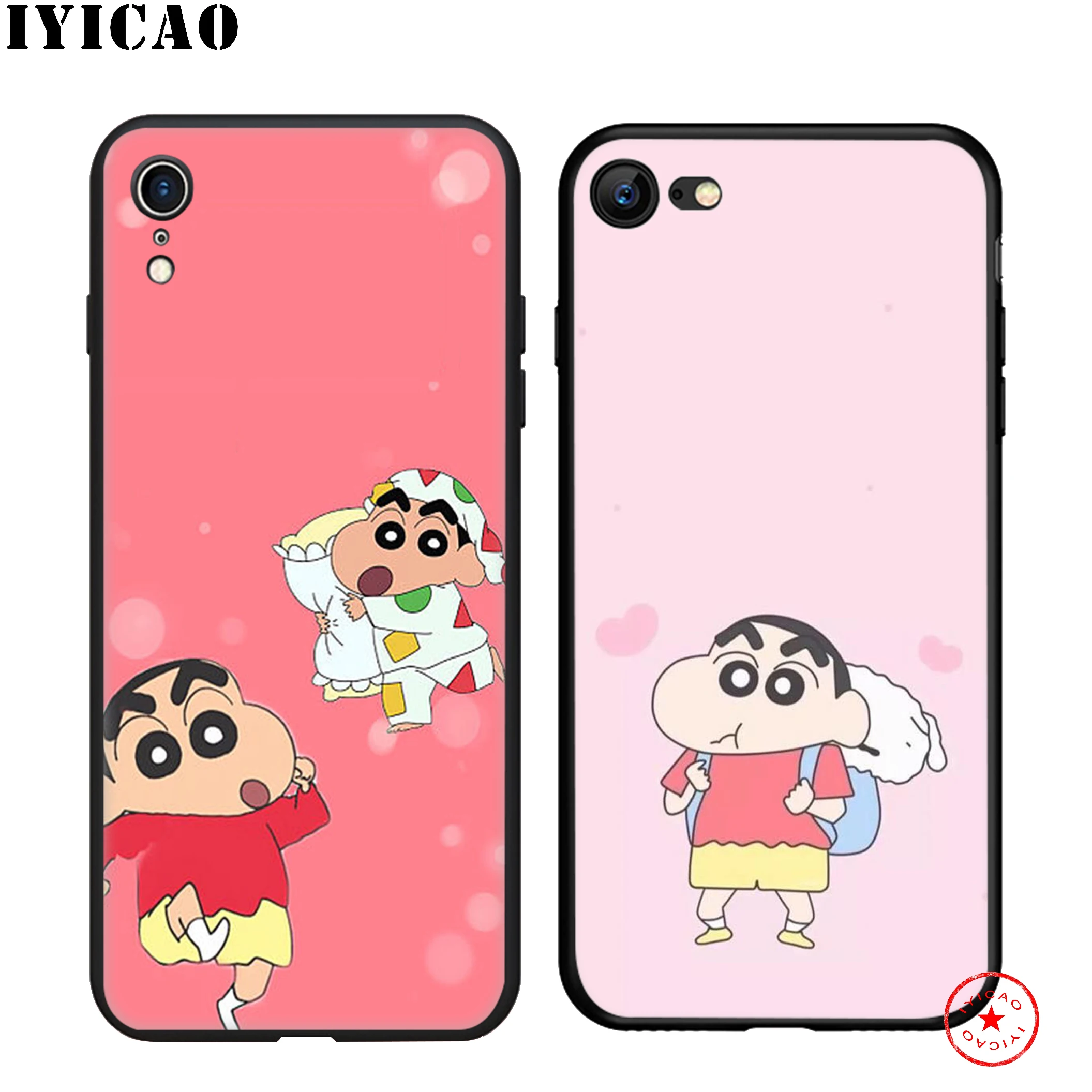 Мягкий Черный силиконовый чехол IYICAO Crayon Shin-chan для iPhone 11 Pro Xr Xs Max X или 10 8 7 6 6S Plus 5 5S SE