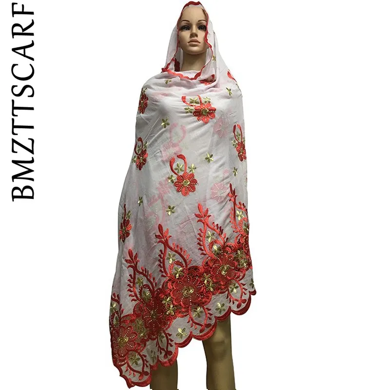 Новый Африканский шарф мусульманская вышивка женский большой хлопковый 100%