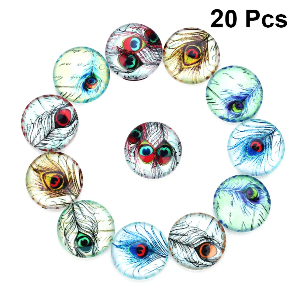 

1 Bag 20pcs Glass Interface Patch DIY Jewelry Accessories Pattern Glass Patch Jewelry Making Material for DIY Jewelry Crafts Mak