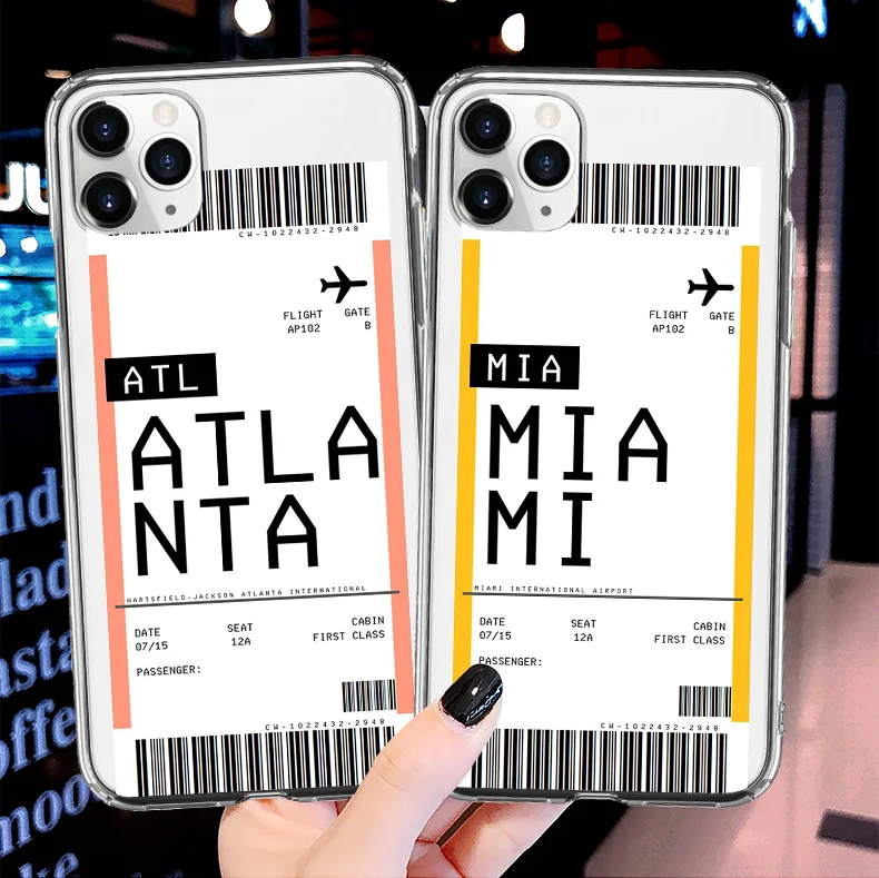 Париж Майами Атланта мировых проездных аэропорта этикетки штрих код чехлов из
