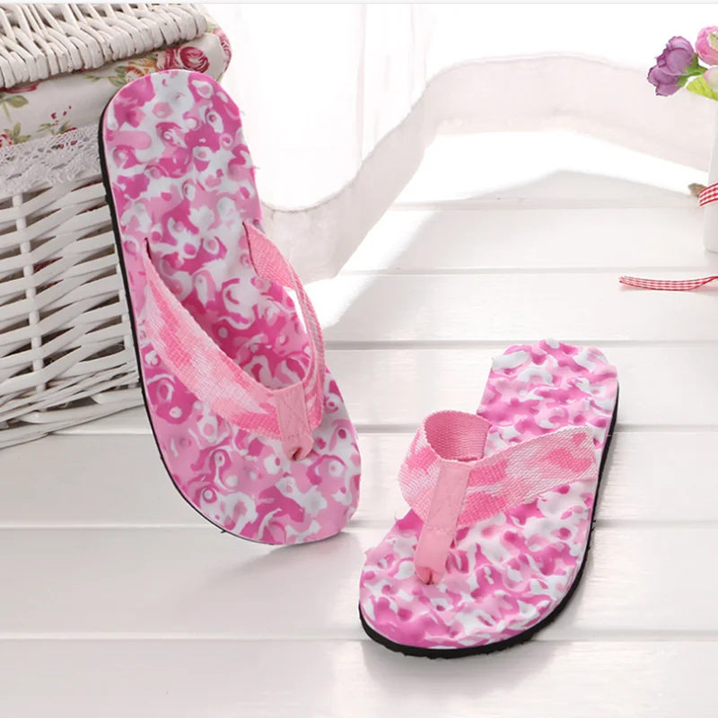 Пляжные вьетнамки Модная камуфляжная водонепроницаемая обувь Женские летние