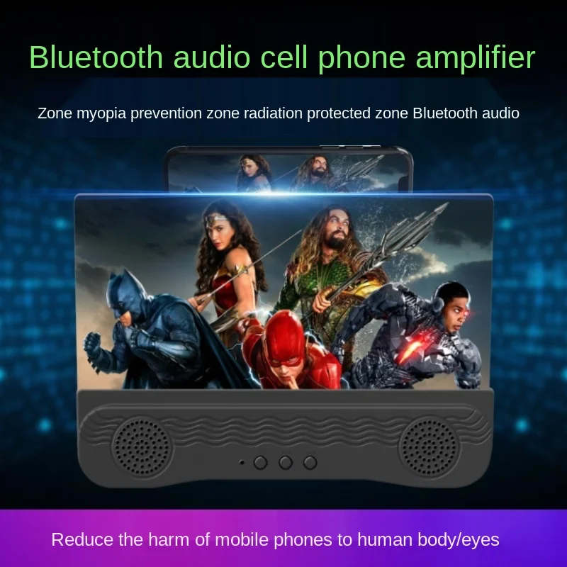 

New Bluetooth Audio Screen Magnifying Glass 6D HD Dual Speaker Phone Screen Magnifying Glass