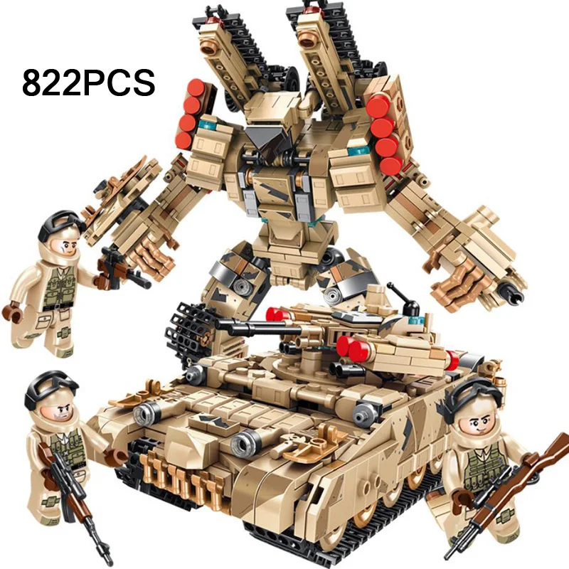 

Modern military russia BMPT batisbricks building block transformation robot ww2 army forces figures weapon gun bricks toys