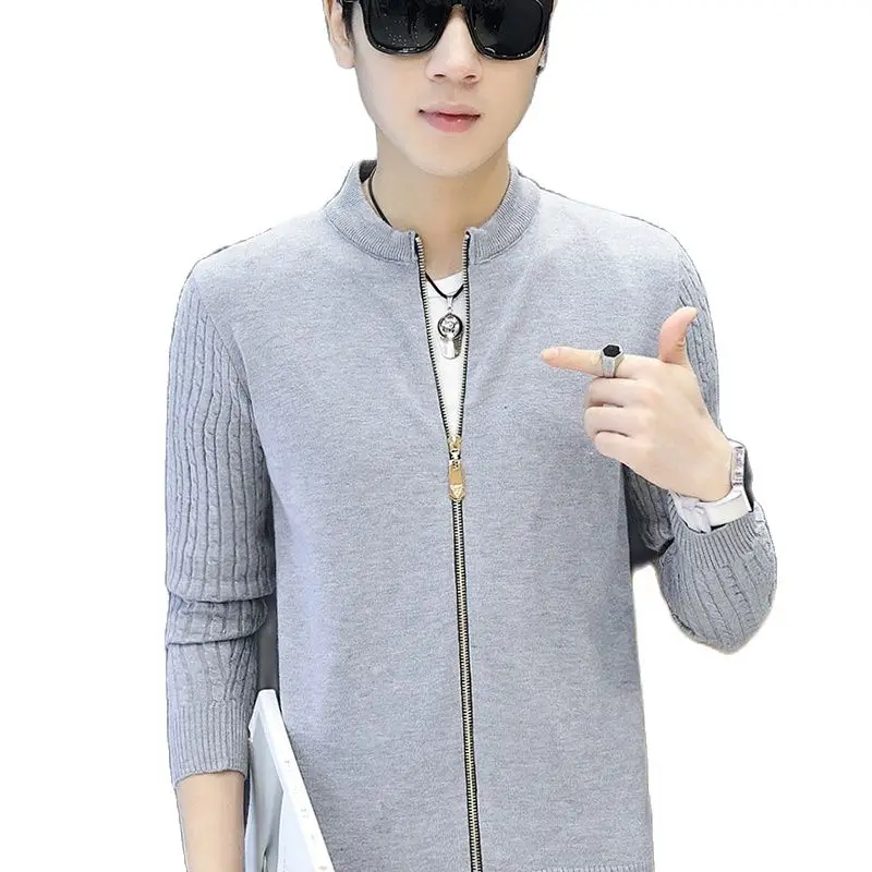 

2021 Autumn Winter Men's Sweater Male Jacket Solid Color Sweaters Knitwear Warm Sweatercoat Cardigans Men Clothing