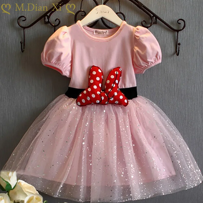 Детское летнее хлопковое платье с бантом в сеточку | Детская одежда и обувь