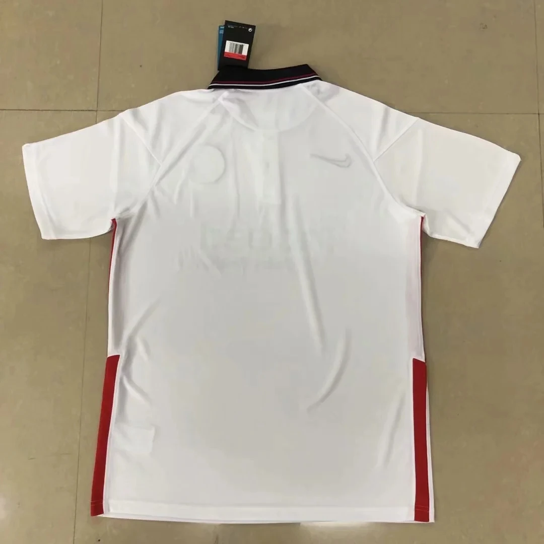

Men's White T-shirt Lapel Top Frankfurt am Main Football Jersey Soccer T-shirt