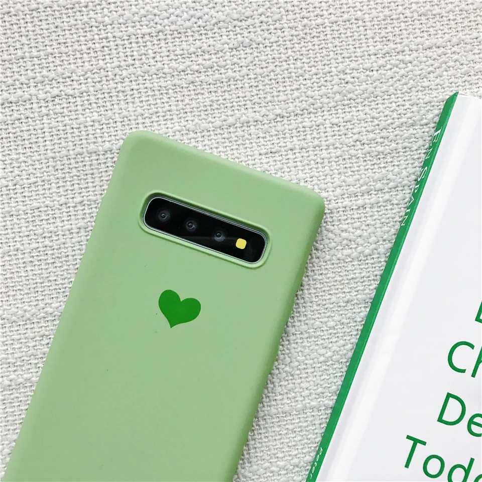 Милые силиконовые чехлы для телефонов с сердечком и жидким samsung S10 Plus S10E S9 S8 мягкий