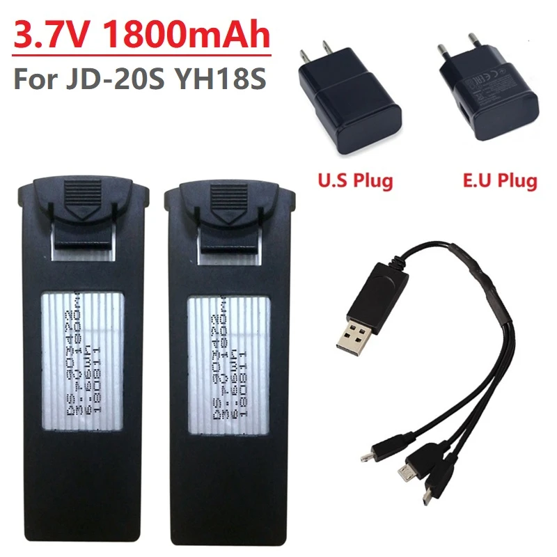 

Original 3.7V 1800mAh Drone battery for JD-20S JD20S YH18S GPS RC Quadcopter spare parts for JD-20S drone Lipo battery 2Pcs/Set