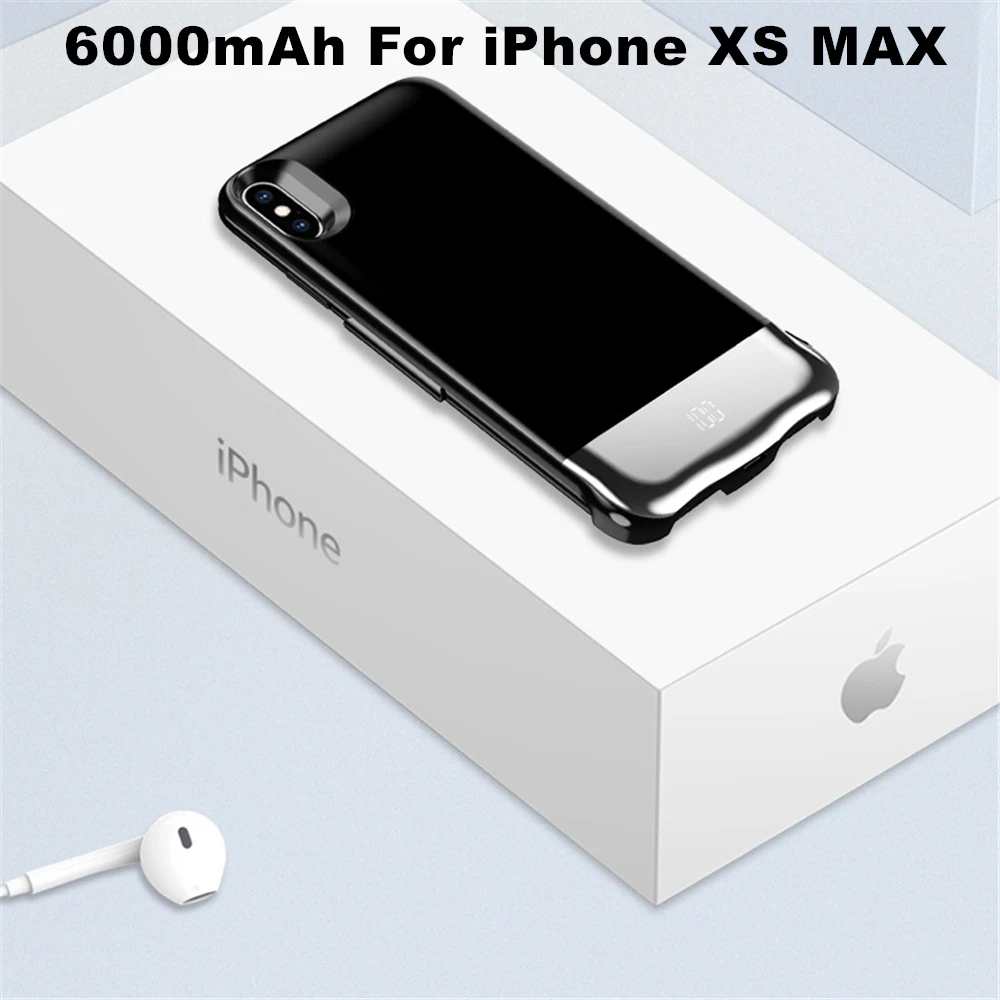 black 6000 i XS Max Чехол для аккумулятора 8000 мАч для iphone XS Max XR, внешний аккумулятор, чехол для iphone 6, 6s, 7, 8 Plus, чехол для зарядного устройства - Цвет: black 6000 i XS Max