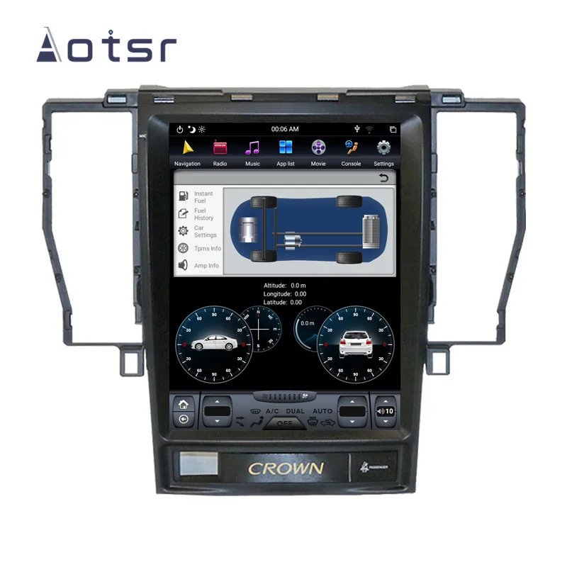 Автомобильный GPS навигатор в стиле Tesla Android 9 0 для Toyota Crown MaJesta 2005 2009 12 й годов
