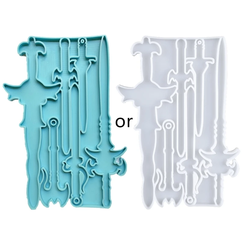 

Dagger Epoxy Resin Mold Keychain Pendant Casting Silicone Mould DIY Crafts Jewelry Making Tool