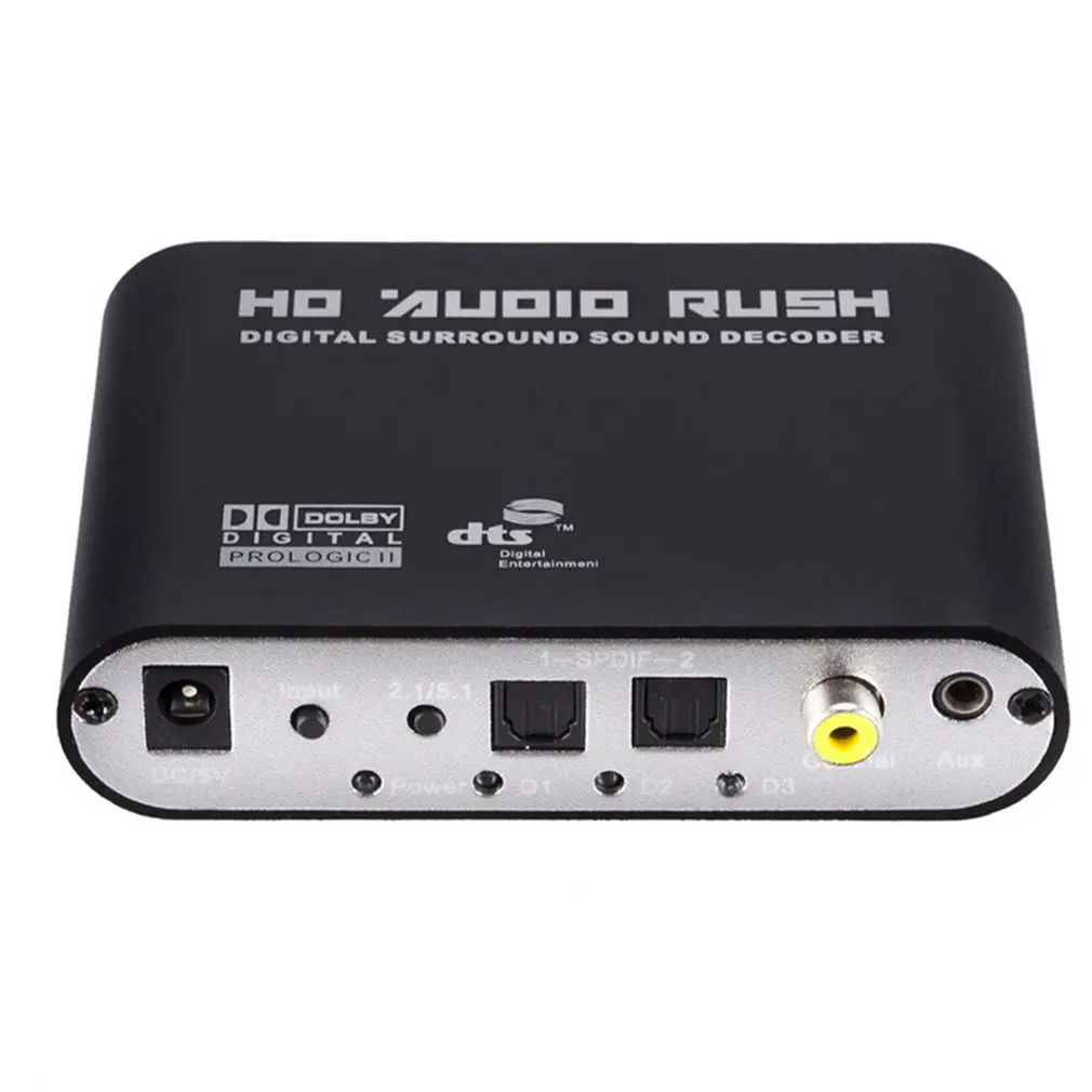 Цифровой аудиодекодер 5 1 Dolby Dts/Φ оптический к 3 5-канальному аналоговому