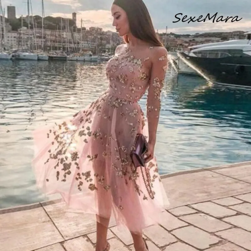 Женское Сетчатое платье макси элегантное Привлекательное с открытыми плечами и