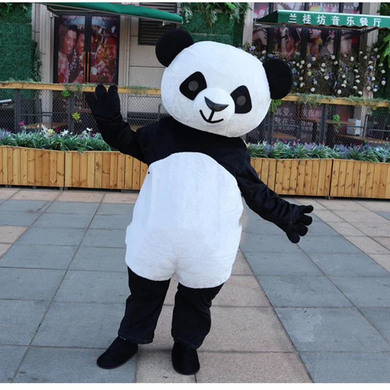 Сумасшедшая распродажа панда с длинными волосами костюмы талисманы косплей игры