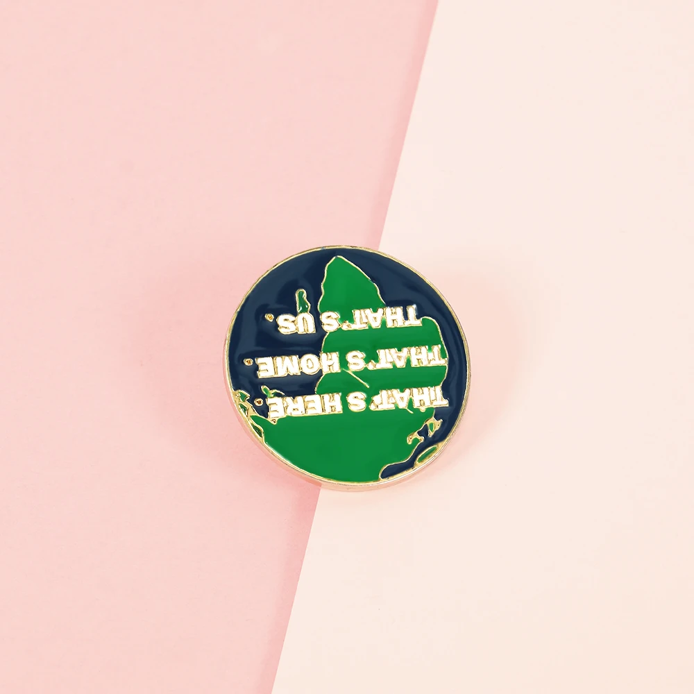 Синий зеленый Тур автобус земля Броши путешествия глобальная карта мира Эмаль