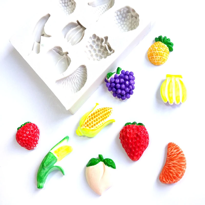 

Fruit Pineapple Banana Grape Shape Silicone Mold Pendant Jewelry Making Mold DIY Craft Tool