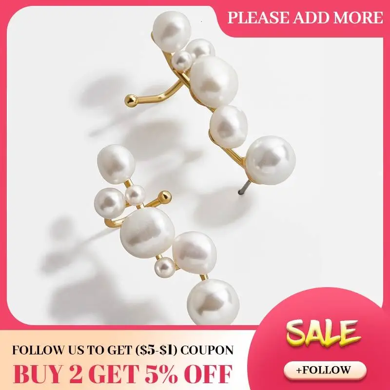 Женские серьги клипсы с имитацией жемчуга Jouval Boho манжеты для невесты модные