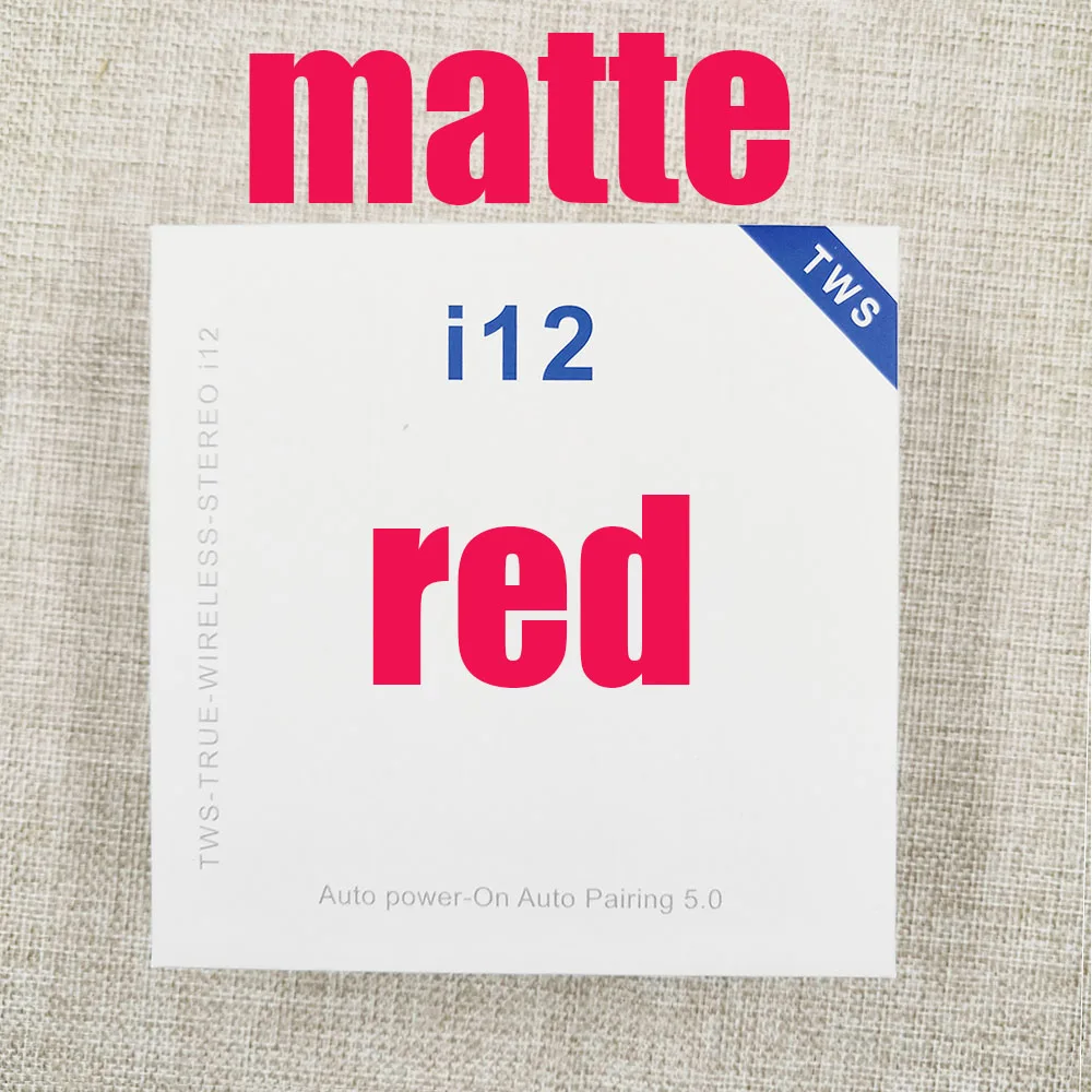 i12 C Red Матовый i12 наушники-вкладыши tws Bluetooth 5,0 наушники Pop Up туры стерео наушники i12tws оригинальные наушники для мобильных телефонов - Цвет: i12 C Red
