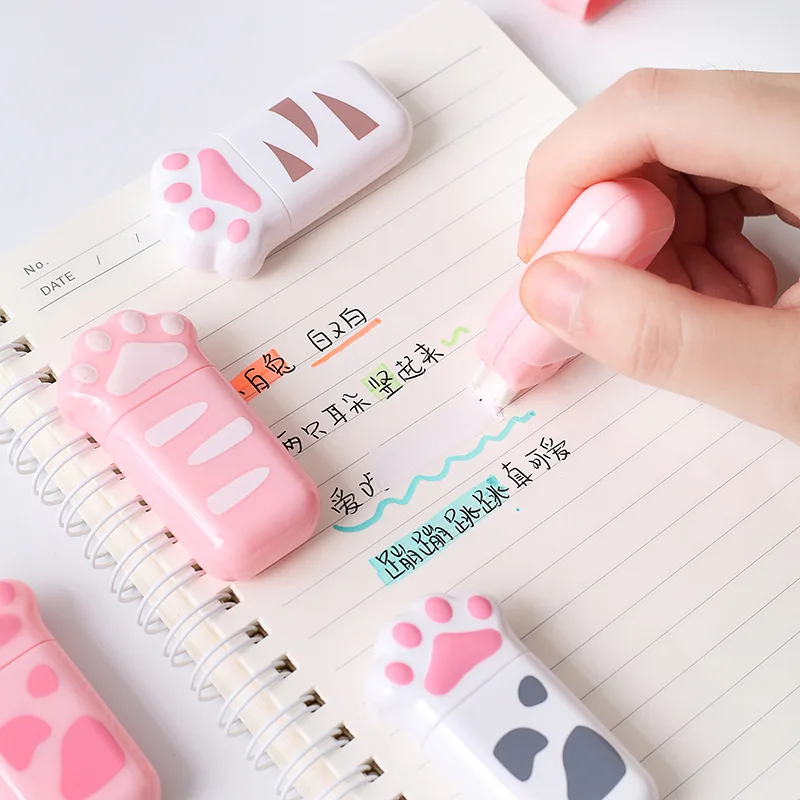 Корректирующая лента с кошачьими когтями портативная Kawaii корректор белого цвета