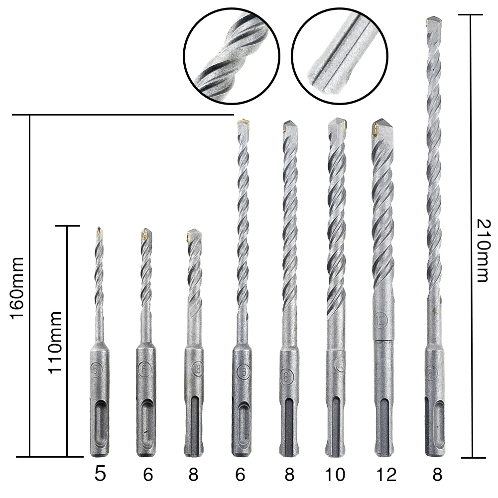 8 шт. 5 12 мм Твердосплавные наконечники электрический молоток для каменной кладки