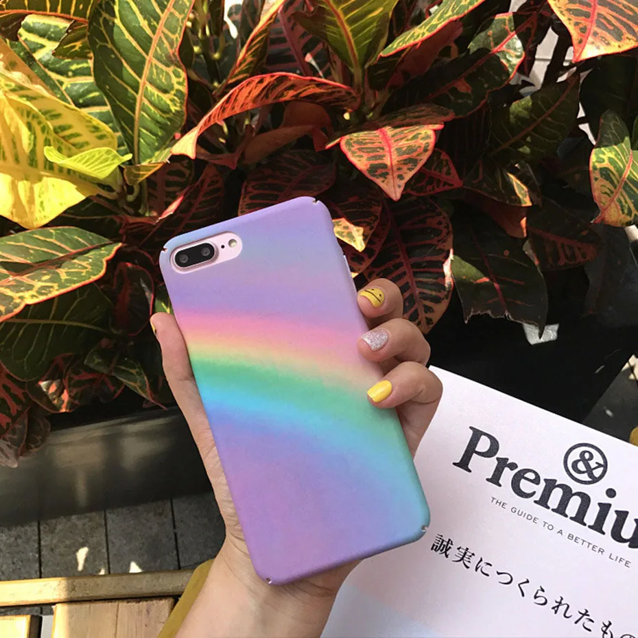 original rainbow Phone Case for iPhone 6 6s 7 8 6Plus 6sPlus 7Plus 8Plus X XR XSMAX Hard PC Frosted touch pink women girl |