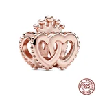 Новый бусины из стерлингового серебра 925 Заводной головке и переплетенные сердца Шарм DIY ювелирных украшений, драгоценные бусины, подходят к оригинальным, соответственные Европейской Пандоре обаятельные браслеты ювелирные изделия 2021