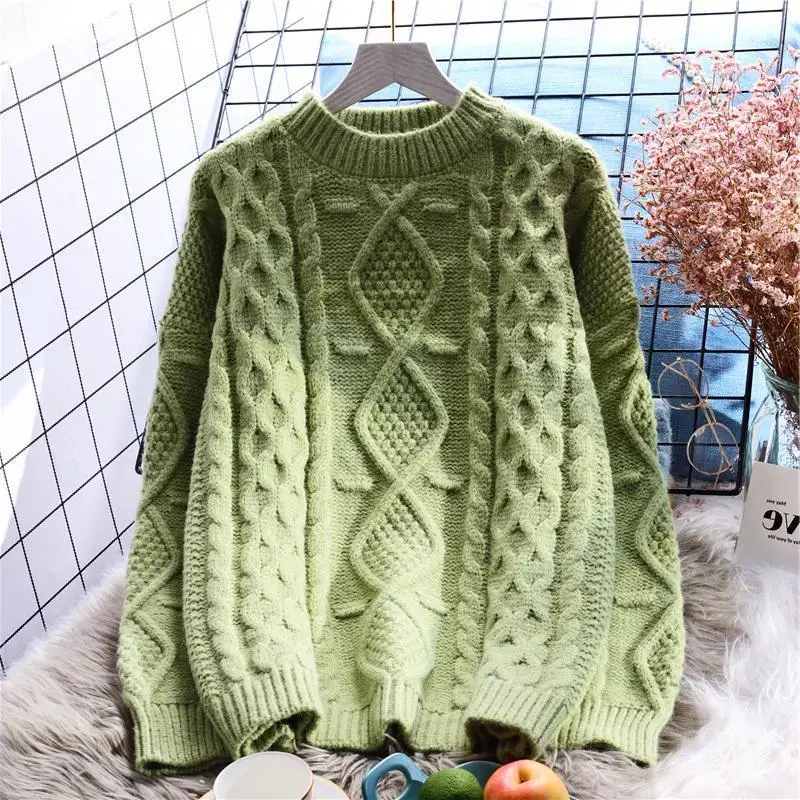 

2020 Basic O-neck Solid Autumn Winter Sweater Pullover Women Female Knitted Sweater Slim Long Sleeve Autumn Sweater Cheap N14
