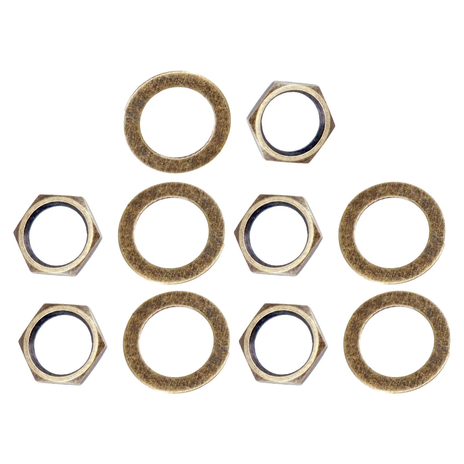 

Set of 10 3/8 inch Guitar Bass Socket Nuts Lock Washer Set for Guitar Bass