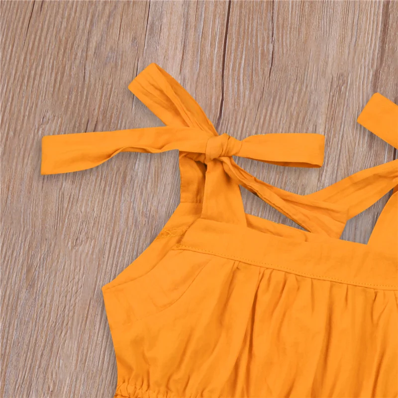 

One-piece Suit Newborn Baby Girl Romper Sleeveless Lace-up Bowknot Sling Bodysuit 0-18M Infant Toddle Birthday Party Photography