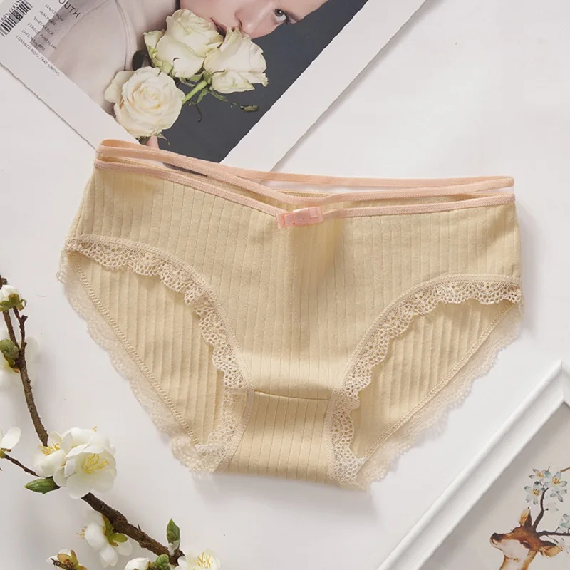 

Cotton Women's Panties Elastic Soft Ladies Underwear Breathable Sexy Middle Waist Briefs Women Underpants Solid Girls Lingerie