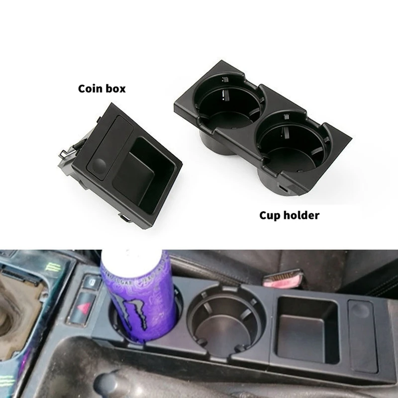 

Car Center Console Water Cup Holder Beverage Bottle Holder Coin Tray for Bmw 3 Series E46 1998-2005