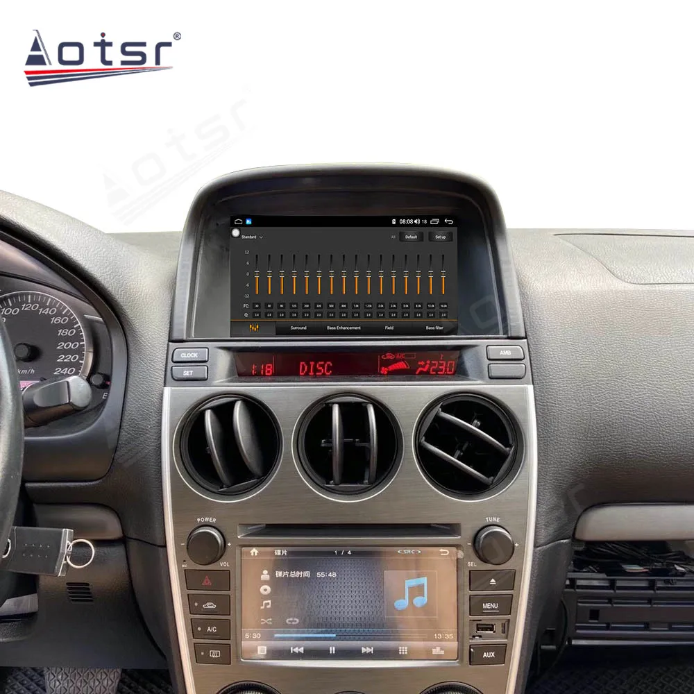 Экран автомобильного радио 6 ГБ + 128 для Mazda 2002 2003 2004 2005 - 2008 Android 12 мультимедийный