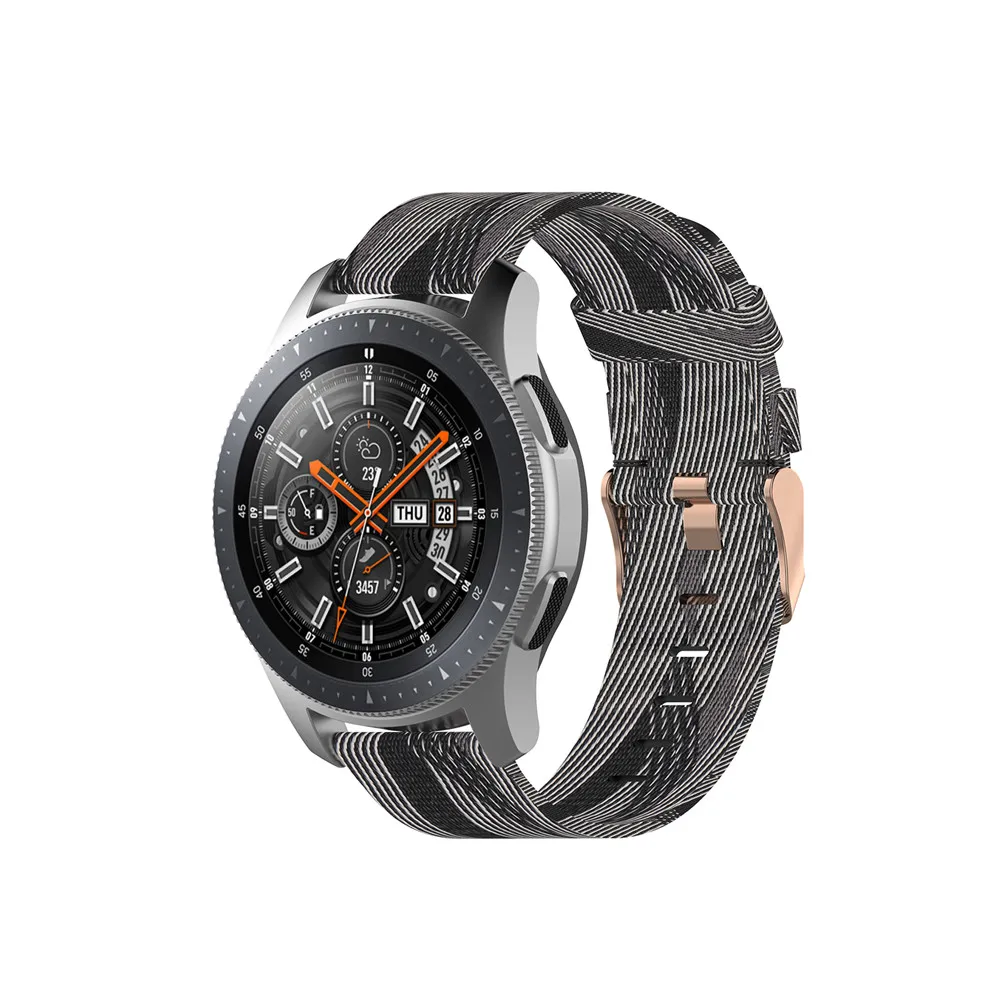 Black white 18 20 мм 22 мм холщовый нейлоновый ремешок для часов для samsung Galaxy Watch 42 мм 46 мм Active2 huawei Watch GT2 Amazfit GTR браслет - Цвет ремешка: Black white