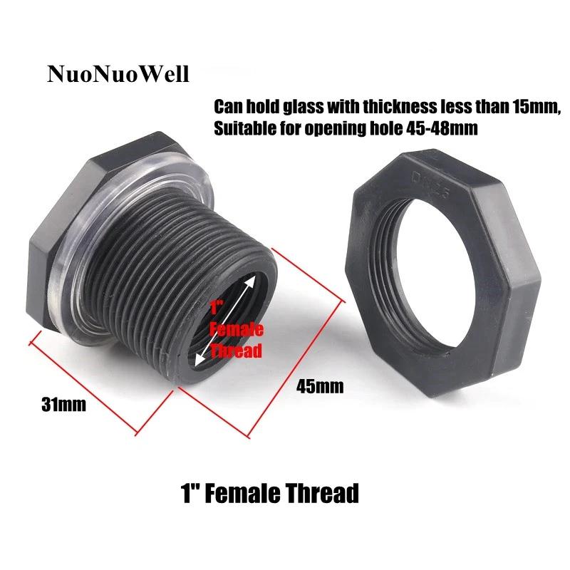 1 Inch Female Thread 1 шт. 1/"-1" 20-32 мм ПВХ водные разъемы бака аквариума адаптер дренажа воды впускного соединения UPVC трубы сливной соединитель - Цвет: 1 Inch Female Thread