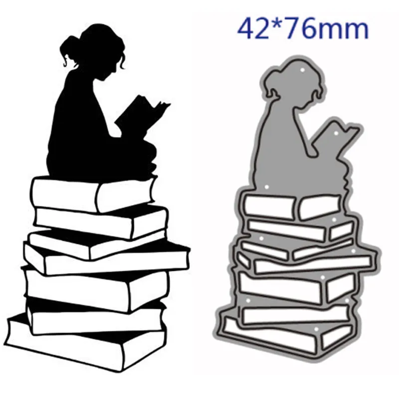 

metal cutting dies cut die mold girl reading decoration Scrapbook paper craft knife mould blade punch stencils dies