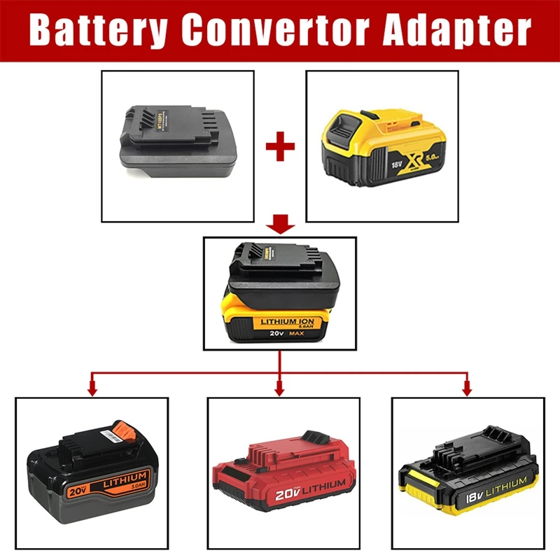 

Battery Adapter for Dewalt 18V/20V Lithium Battery Converted to Porter Cable Stanley 18V 20V Battery Tool
