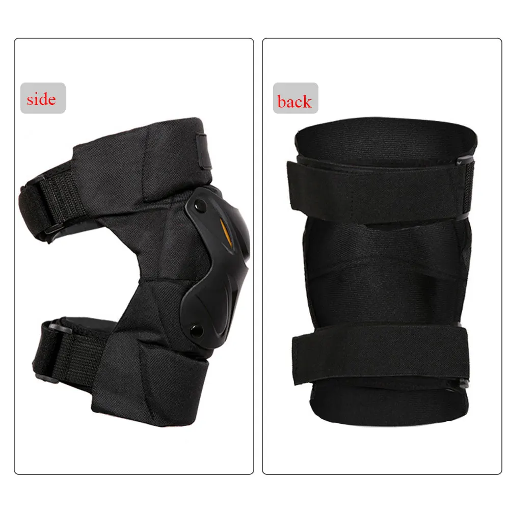 

1 Pair Adjustable Strap Shock Resistance Skating Universal Brace Motorcycle Kneepad Protective Ergonomically Anti Fall Black