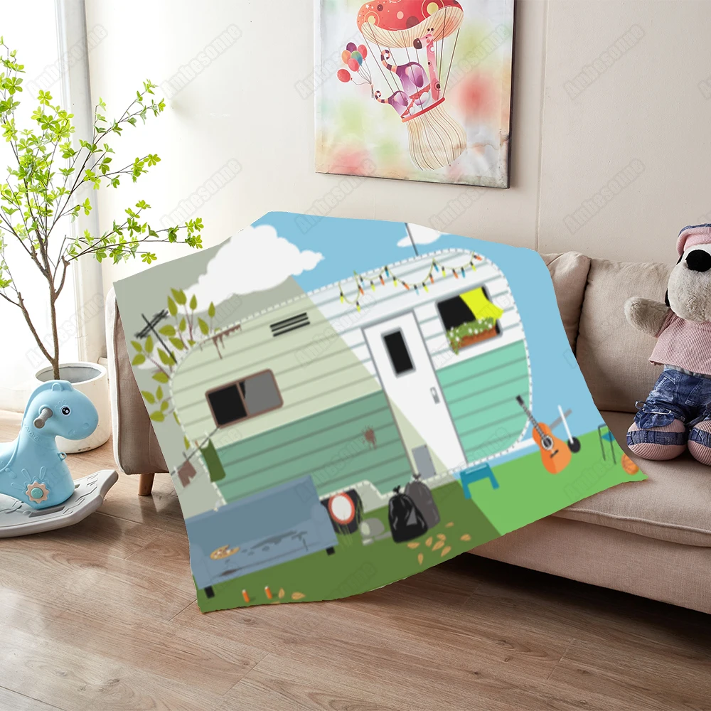 

Мультяшное одеяло для жилого автофургона, летнее одеяло для детей, детское одеяло для кровати, дивана, плед, одеяло для пикника, индивидуаль...