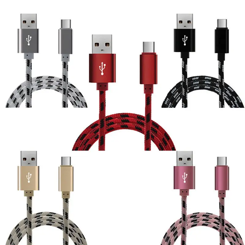 

100 шт., высокоскоростной металлический USB-кабель для быстрой зарядки, 1 м, 2 м, 3 м