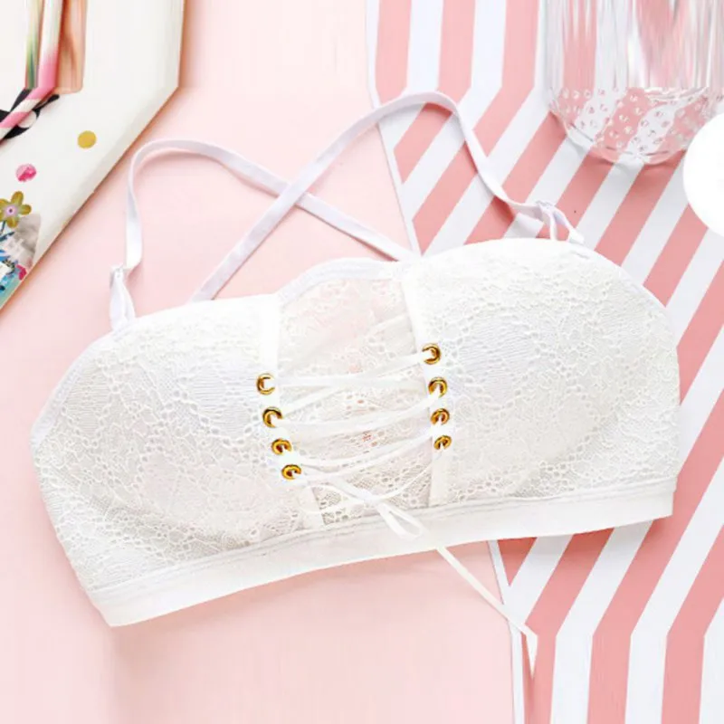 Женский спортивный кружевной бюстгальтер без оправы нижнее белье с открытой
