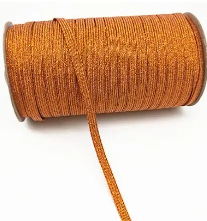 red bronze 3 мм, 6 мм, 1 см золото, серебристый, розовое золото, красная бронза, черная блестящая эластичная повязка, платье края одежды плоское Украшение DIY изнаночной эластичный пояс - Цвет: red bronze