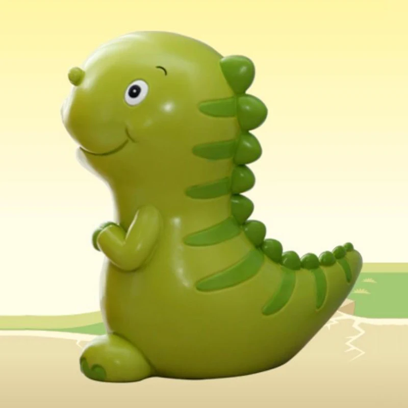 Милый зеленый Копилка в форме динозавра большого размера из смолы копилка для