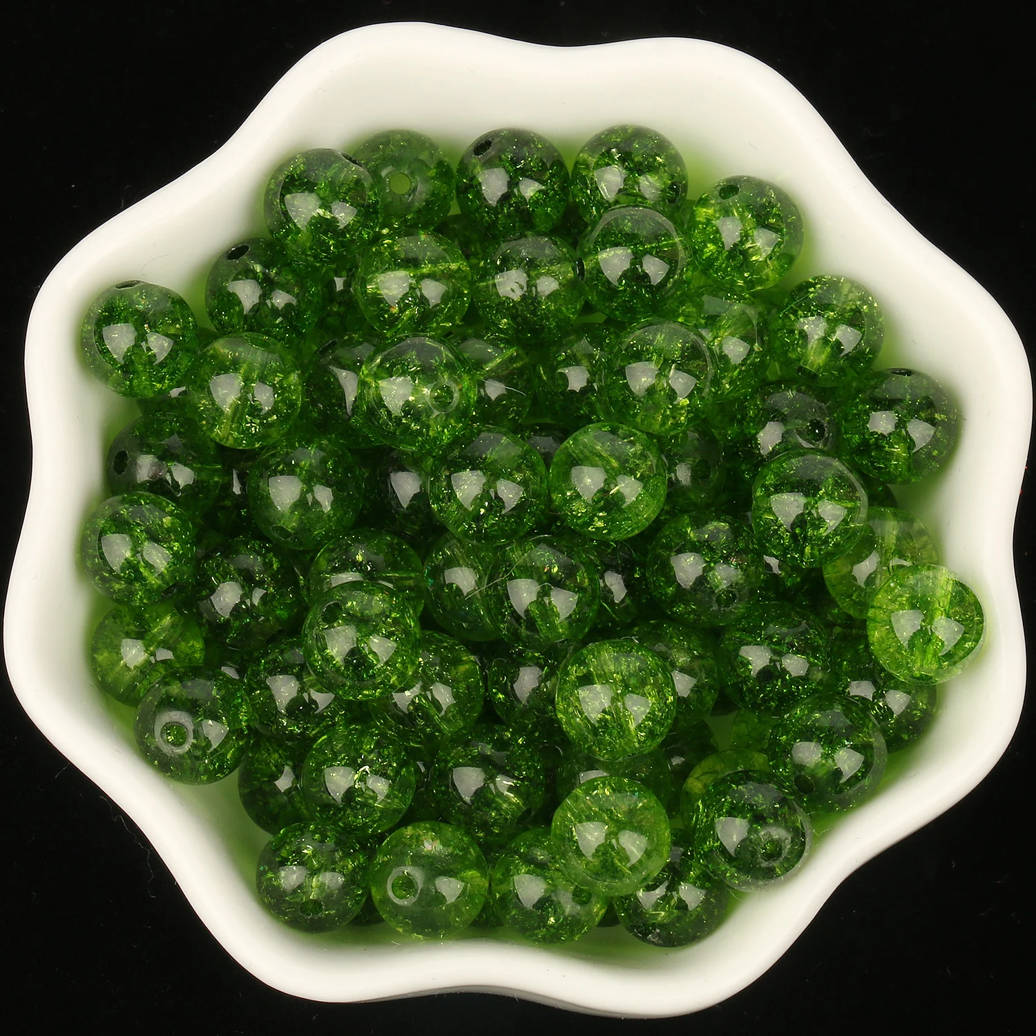 Природные зеленые треснувшие кристаллы кварцевые бусины искусственный Перидот