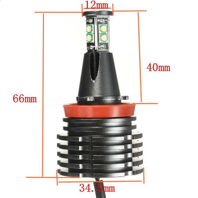 Krator 2 шт. Белый 8 светодиодов ангельские глазки гало светильник лампа 40 Вт для E90 E92