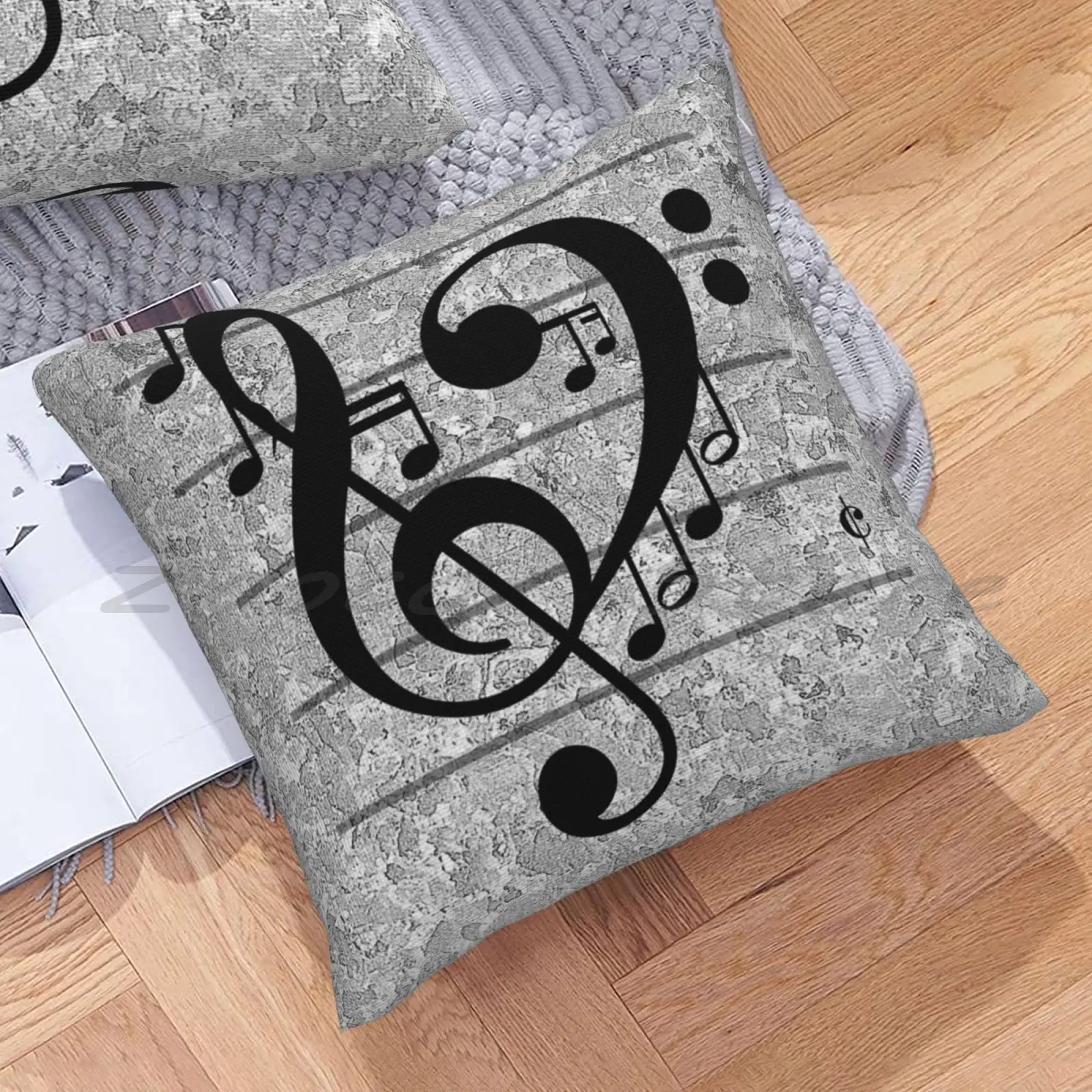 Чехол-наволочка из льняной плюшевой ткани с принтом Love Music и персонализированным