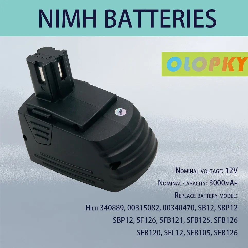 2021 перезаряжаемая батарея для Hilti 340889 SF126 SFB125 power tool SID121 SF120-A SF121 12V 3A Nimh сменная |